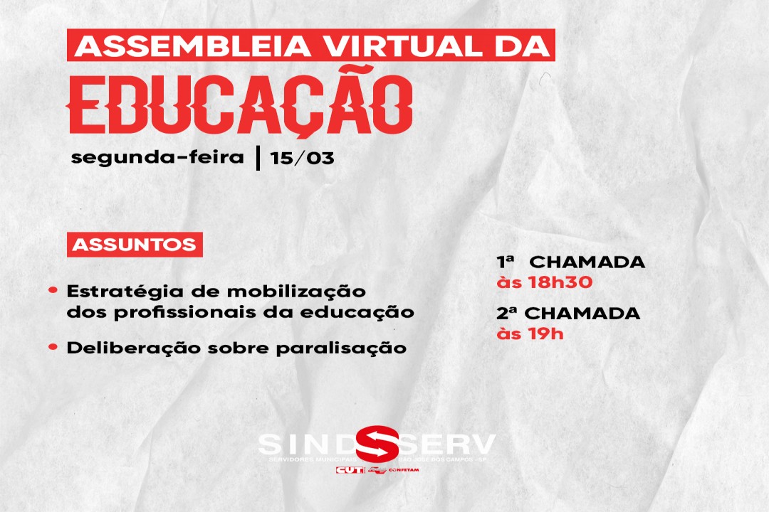 Assembleia virtual da Educação